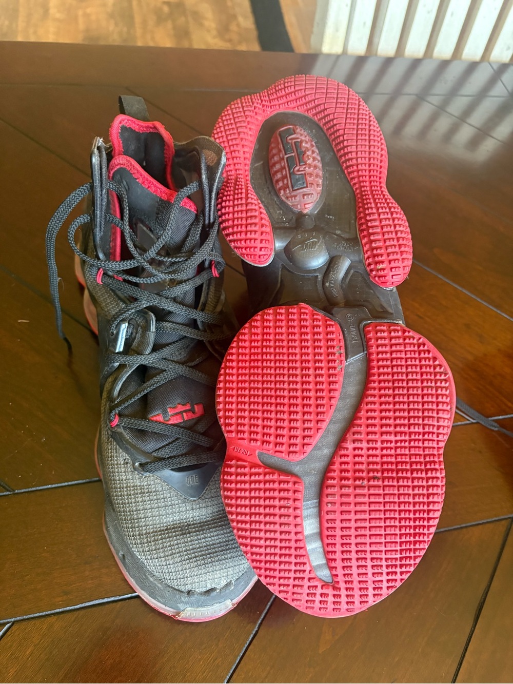 LeBron Black and Red Basketball Sneakers